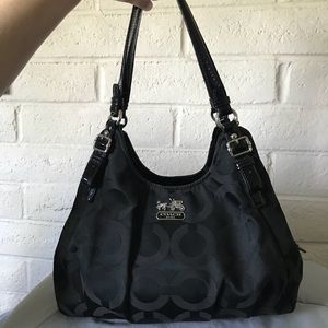 🔥SALE Coach Black Signature Maddison Maggie Purse